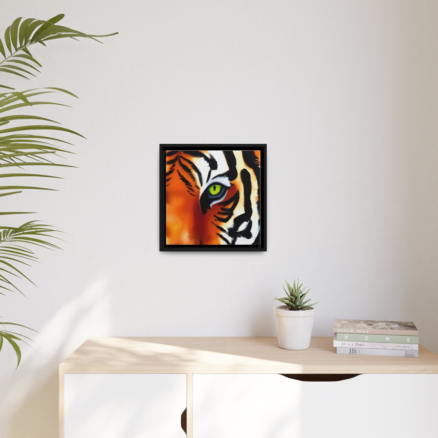 TIGER, Matte Canvas, Black Frame