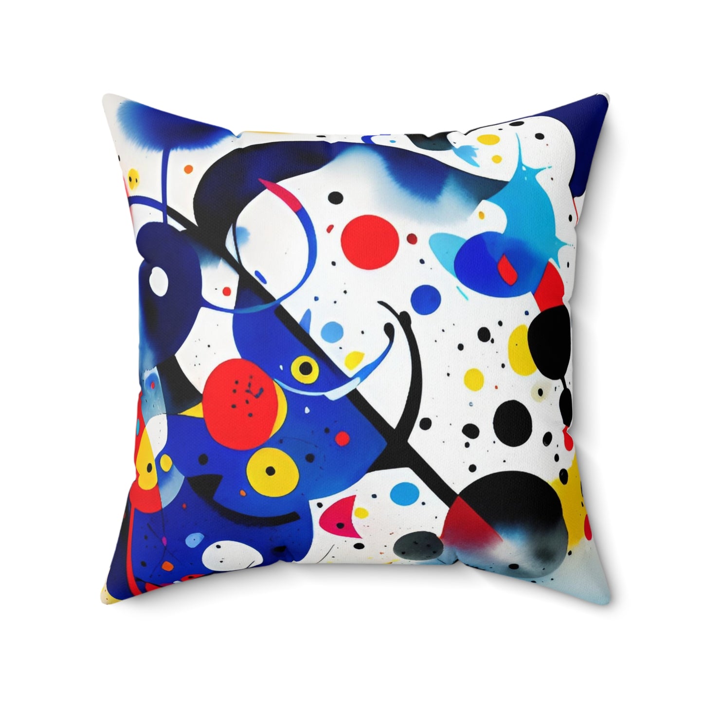 Spun Polyester Square Pillow, Inspired by Miro