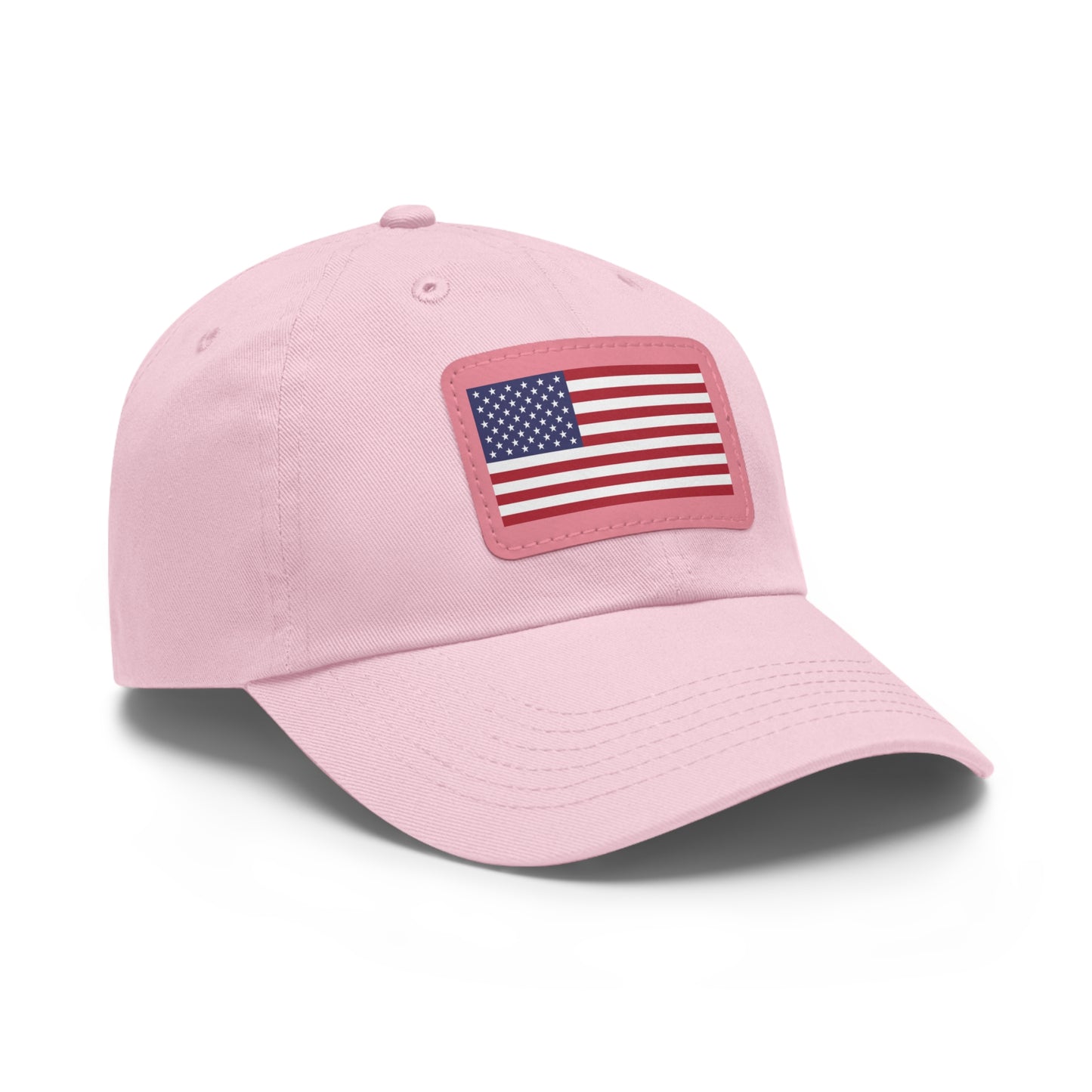 American Flag, Dad Hat with Leather Patch