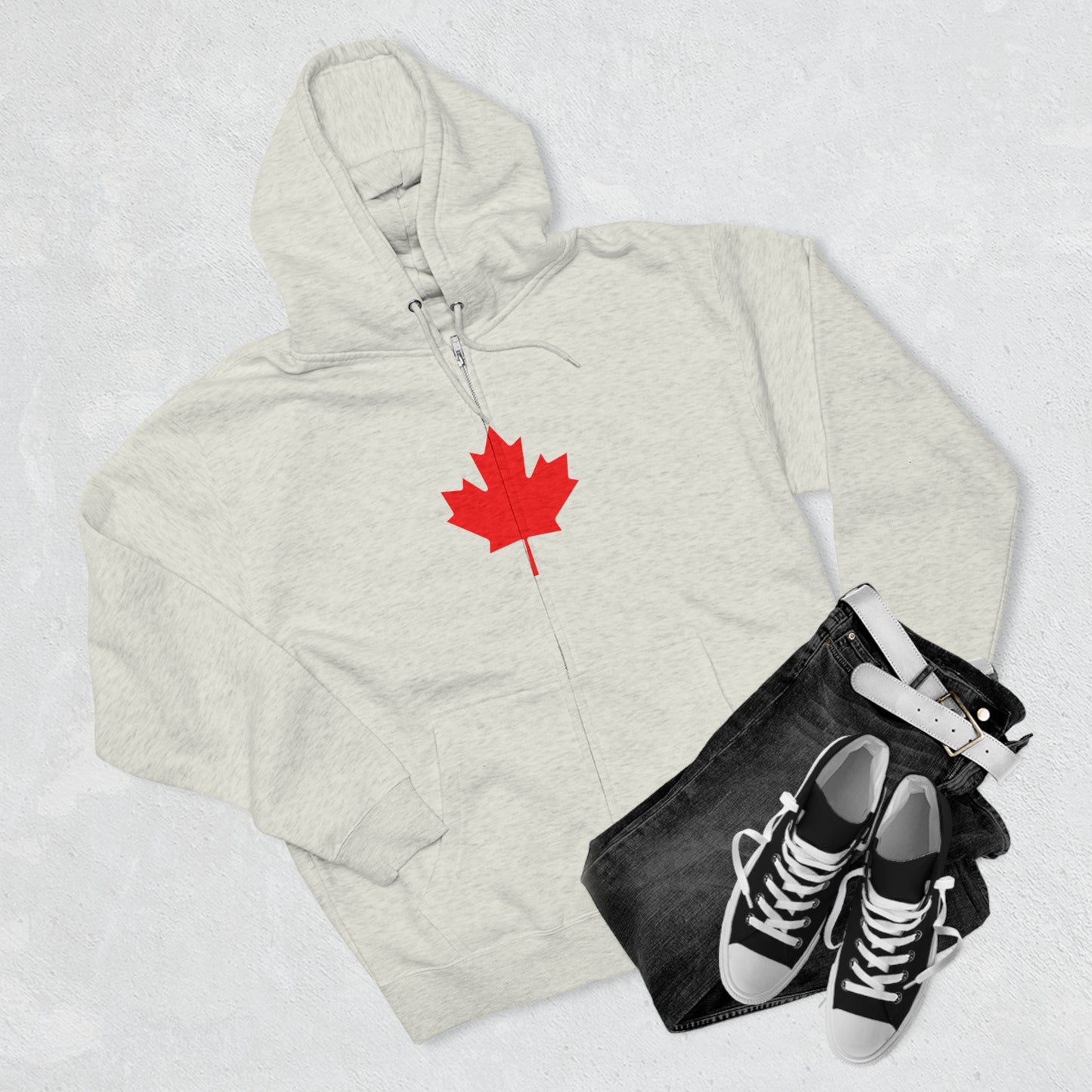 Canadian Maple Leaf, Unisex Premium Full Zip Hoodie
