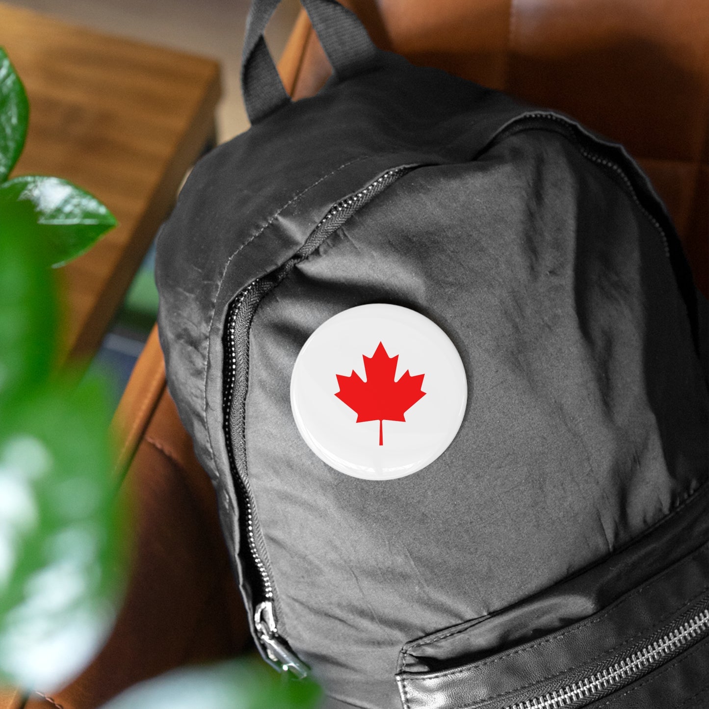 Canadian Maple Leaf Round Pin