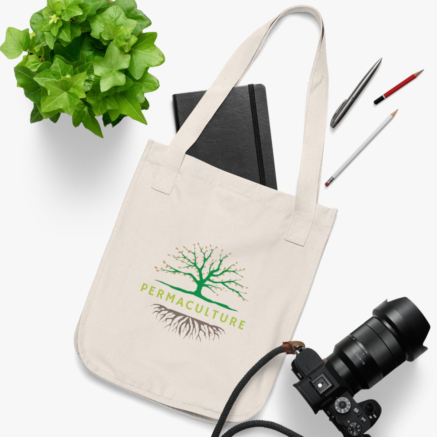 Organic Canvas Tote Bag, Permaculture