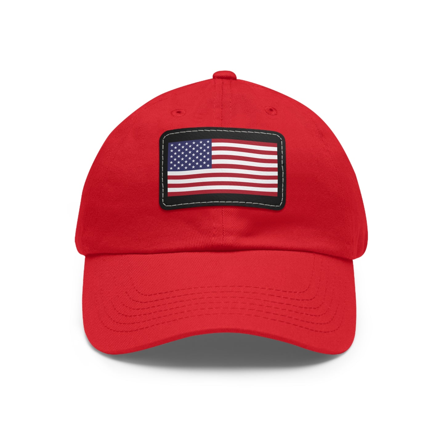 American Flag, Dad Hat with Leather Patch