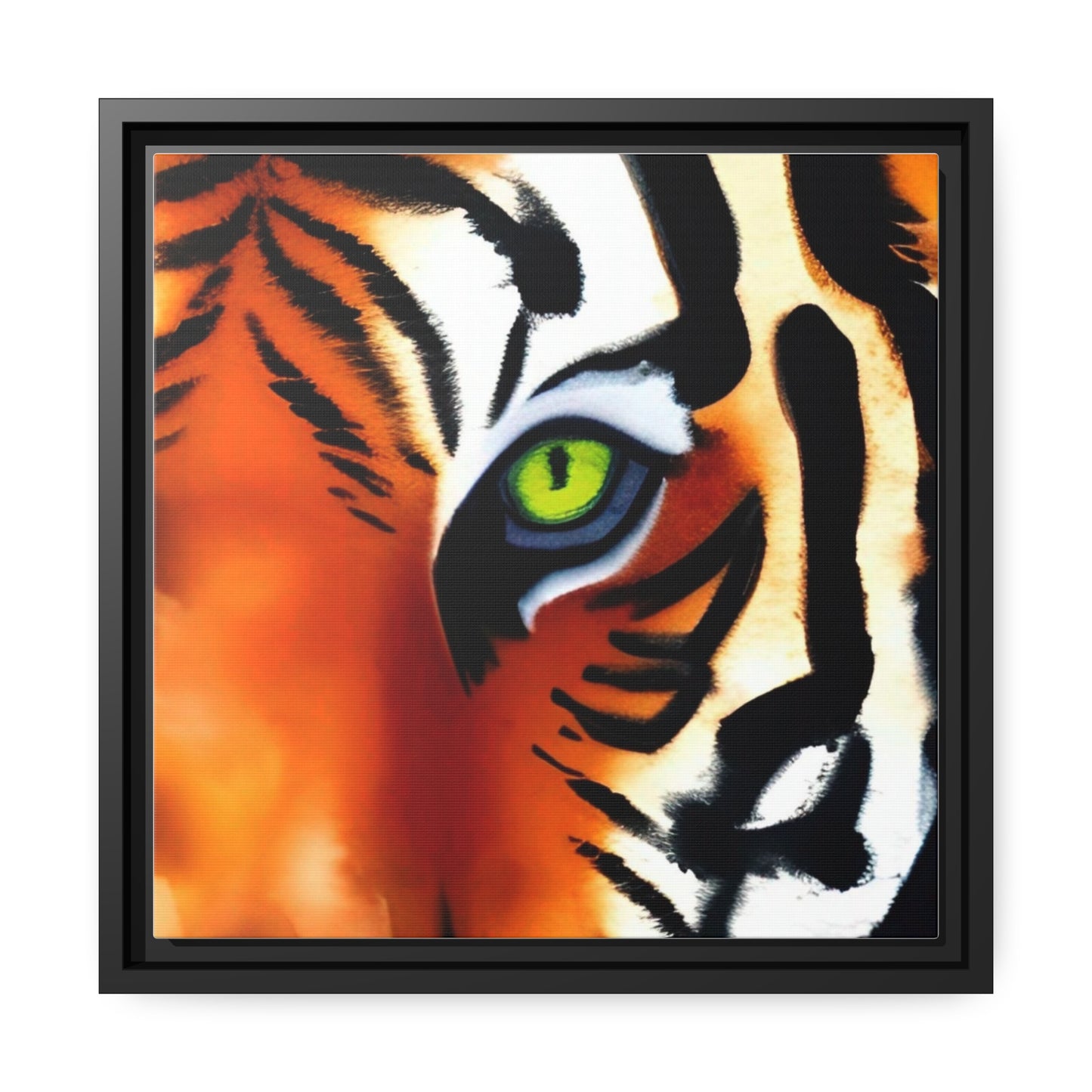 TIGER, Matte Canvas, Black Frame