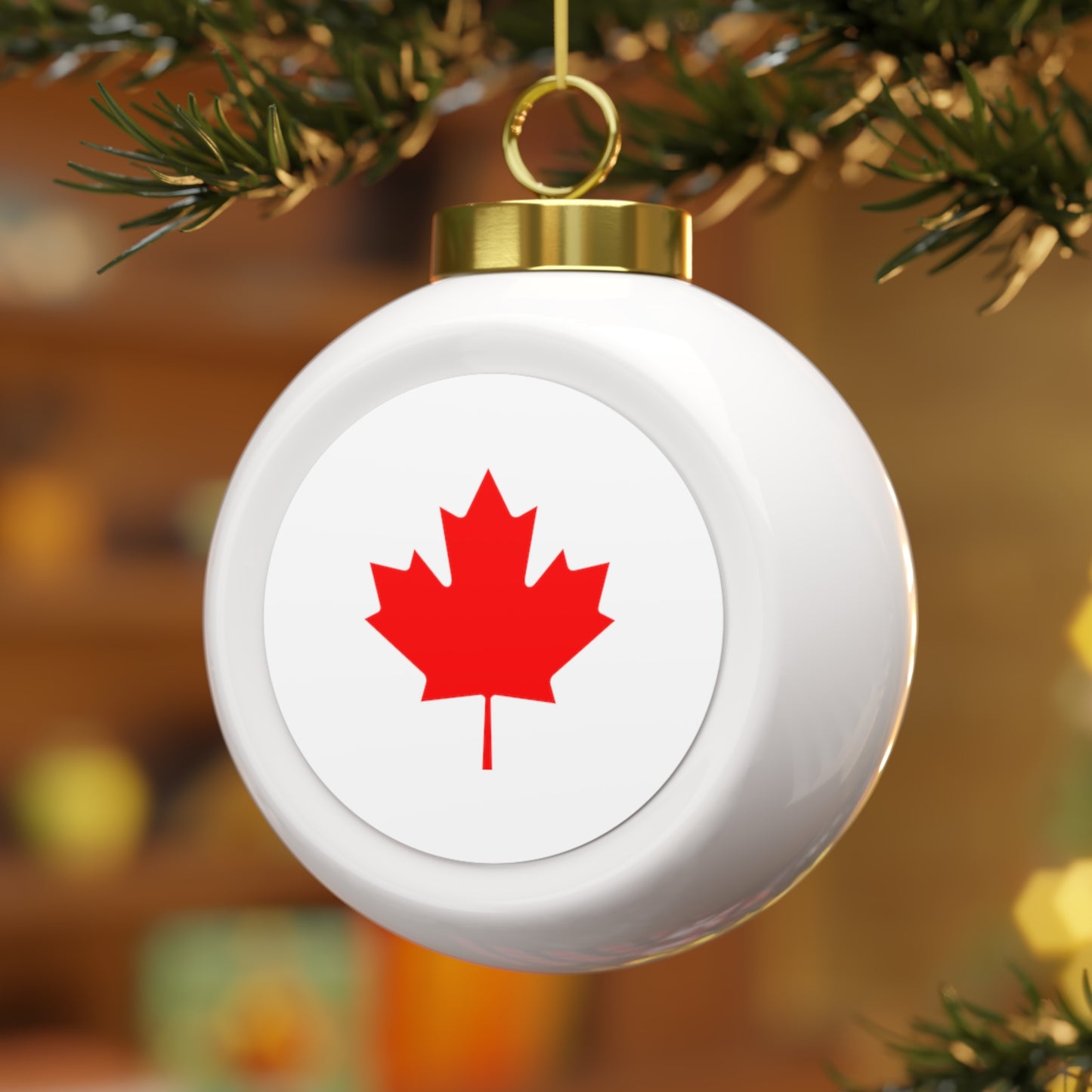 Canadian Maple Leaf, Christmas Ball Ornament