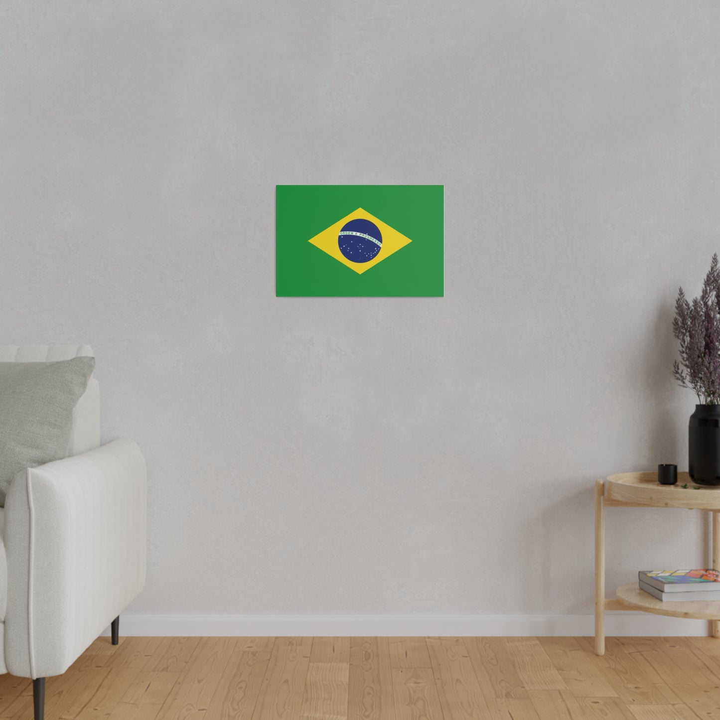Brazilian Flag Matte Canvas, Stretched, 0.75"
