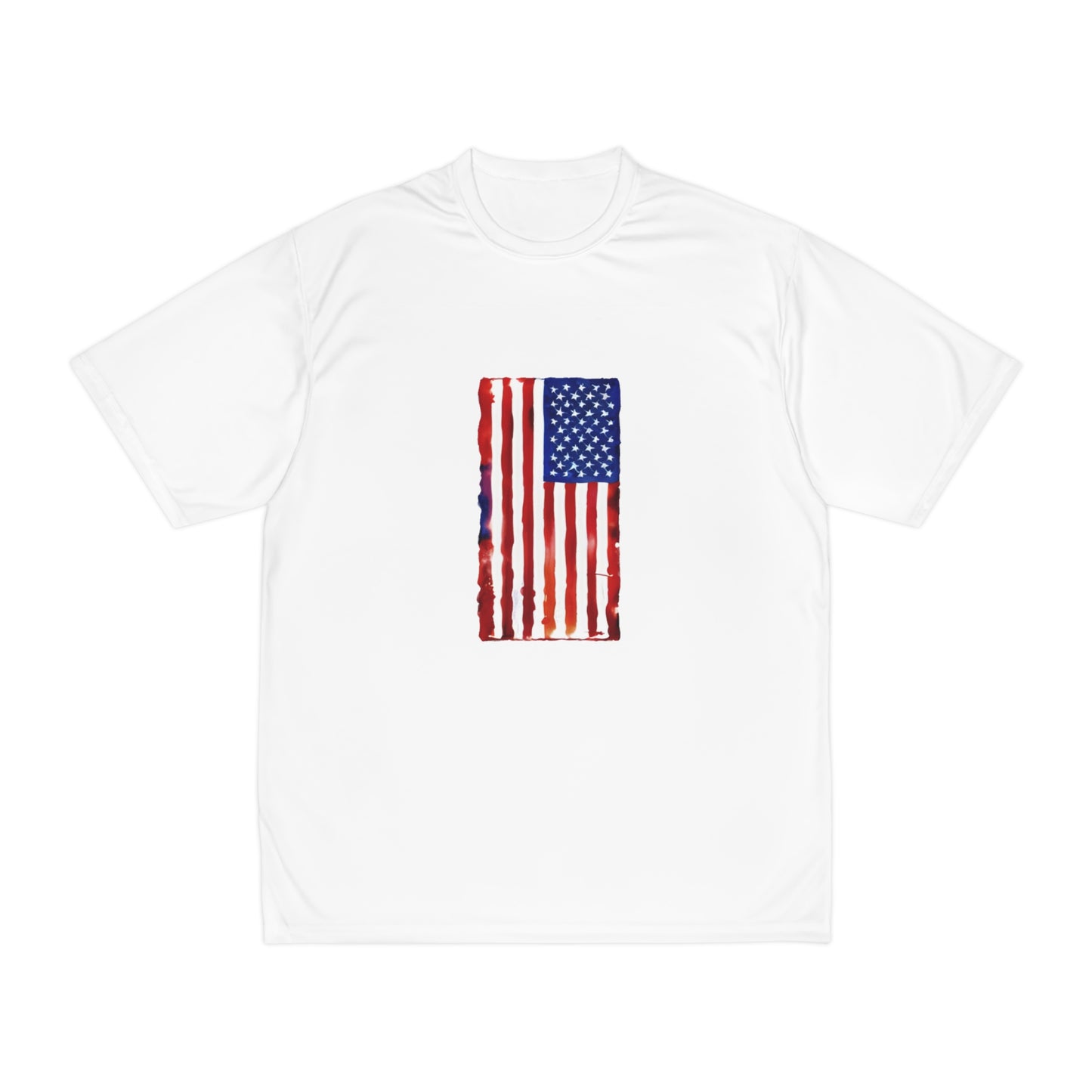 American Flag Watercolor, Men's Performance T-Shirt