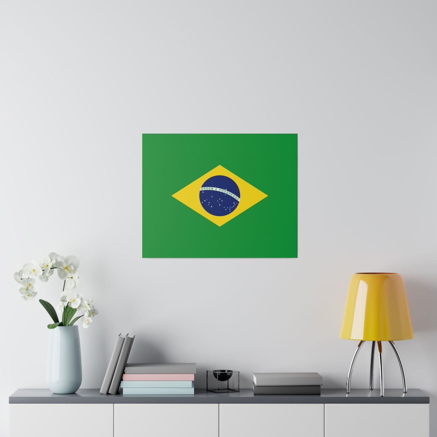 Brazilian Flag Matte Canvas, Stretched, 0.75"