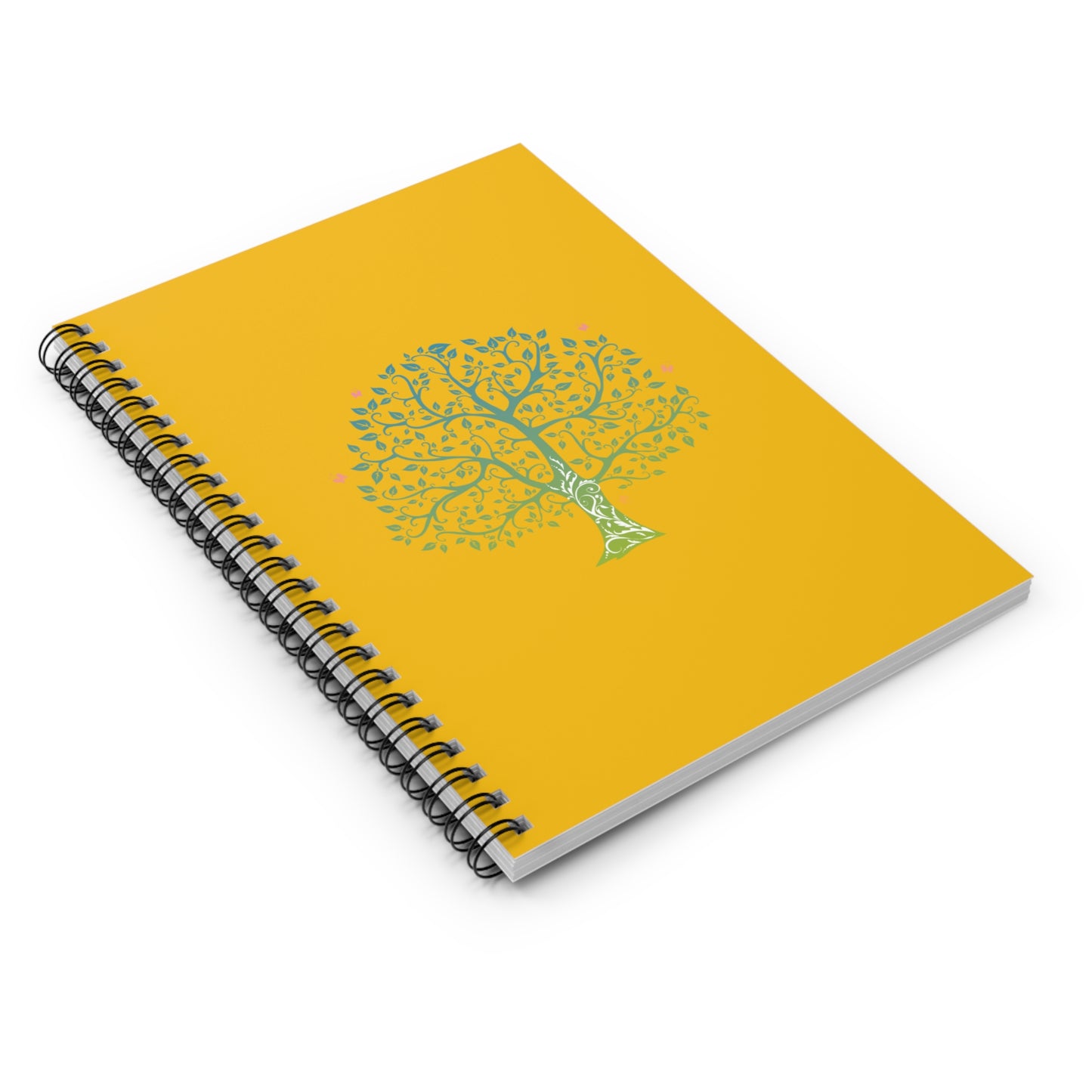 Tree of Life, Spiral Notebook, Ruled Line, Yellow Cover