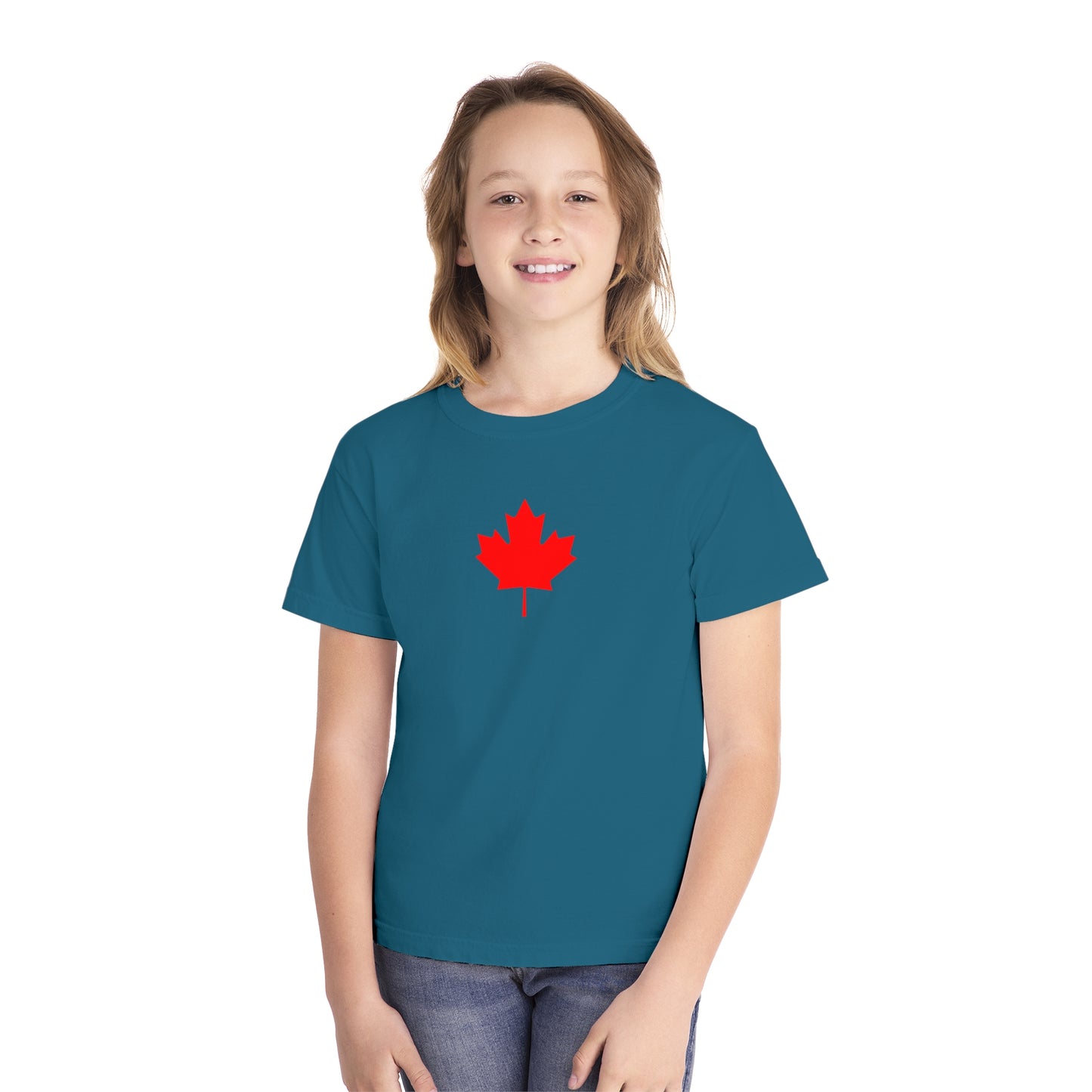 Youth Midweight Tee, Canadian Maple Leaf