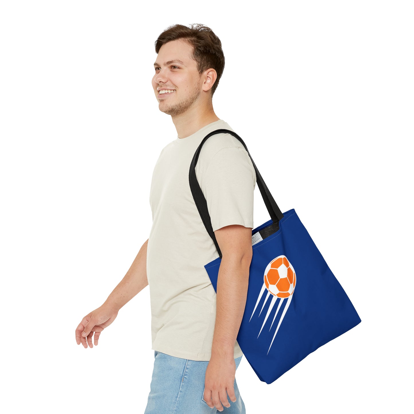 SOCCER Tote Bag, Blue and Orange