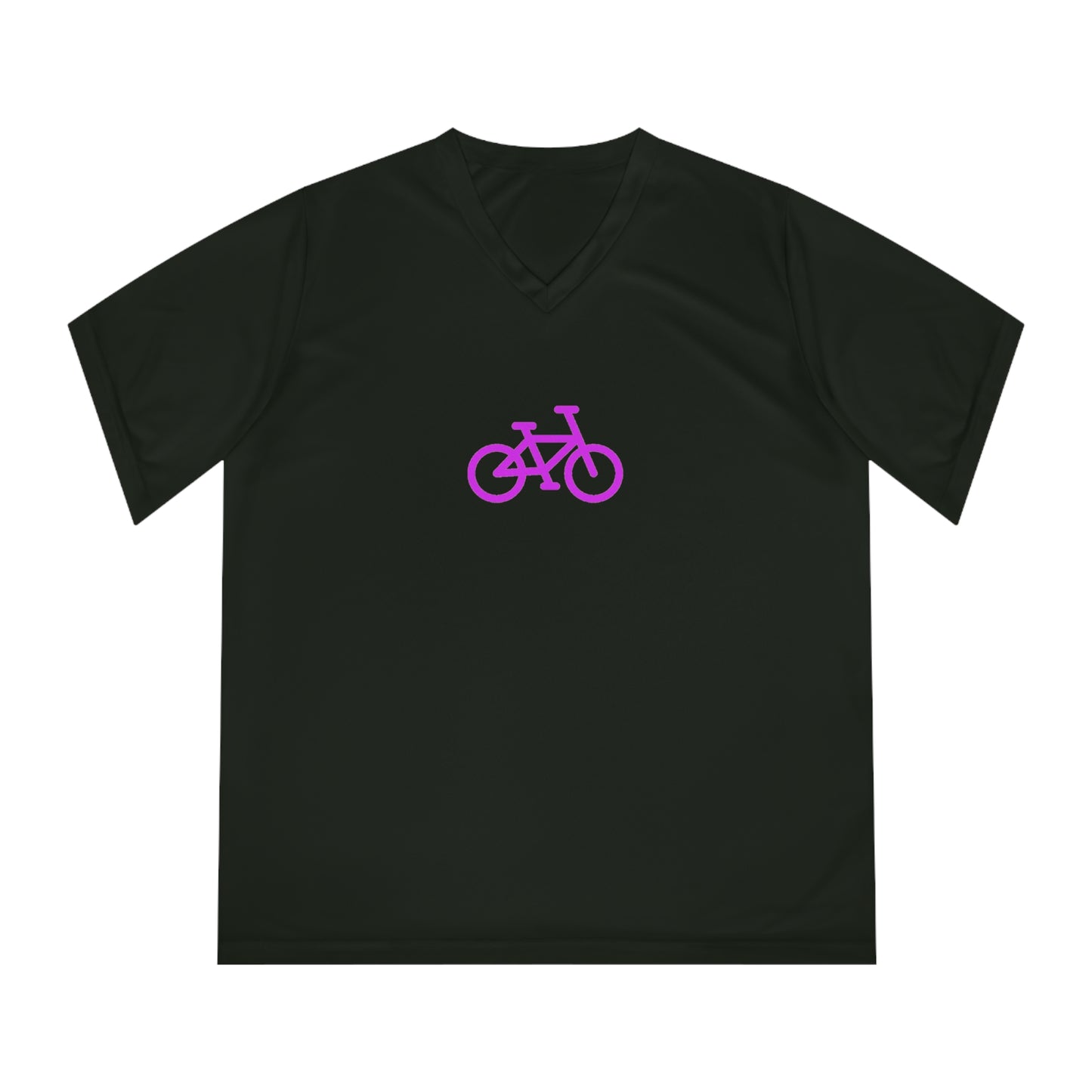 BIKE Women's Performance V-Neck T-Shirt, Pink Print