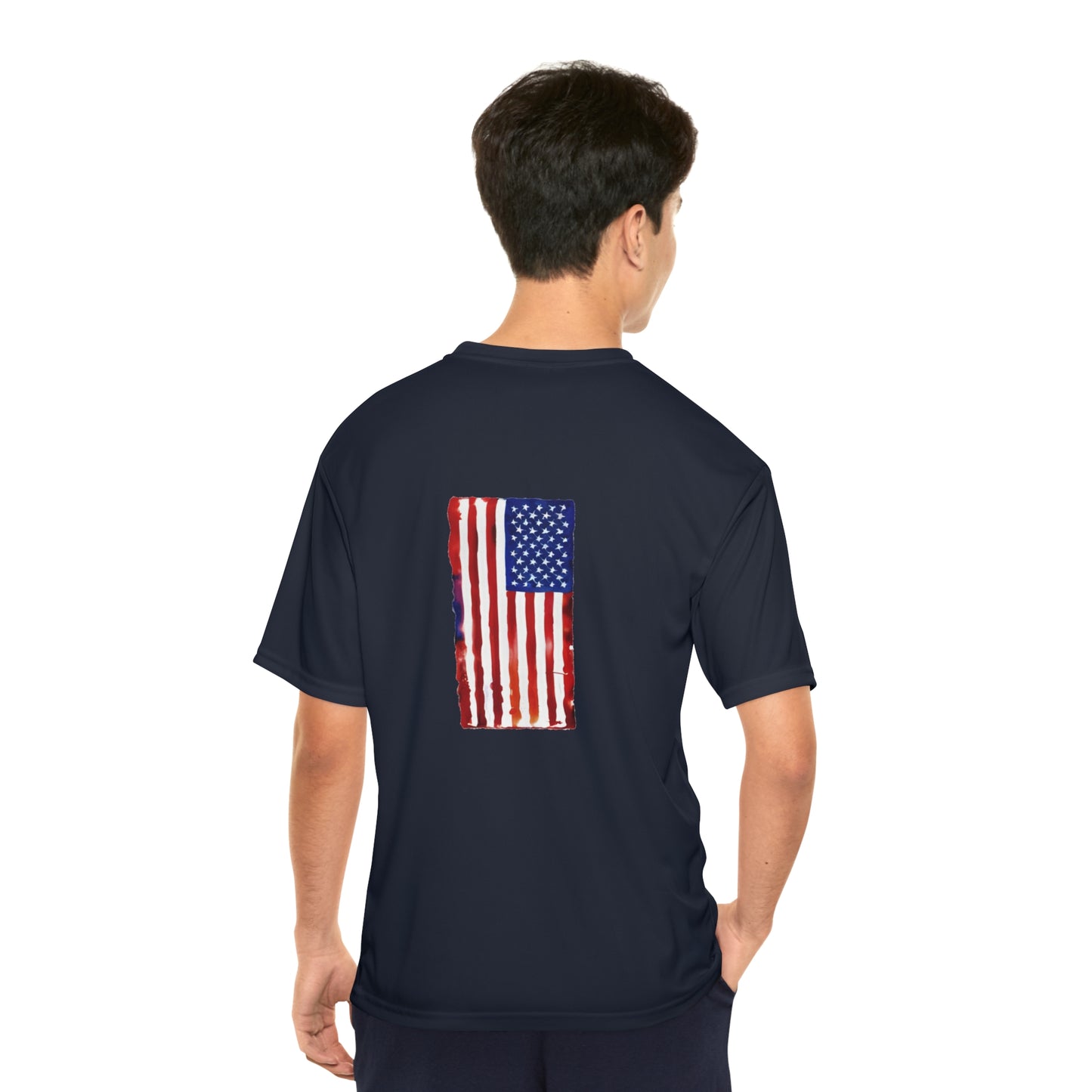 American Flag Watercolor, Men's Performance T-Shirt