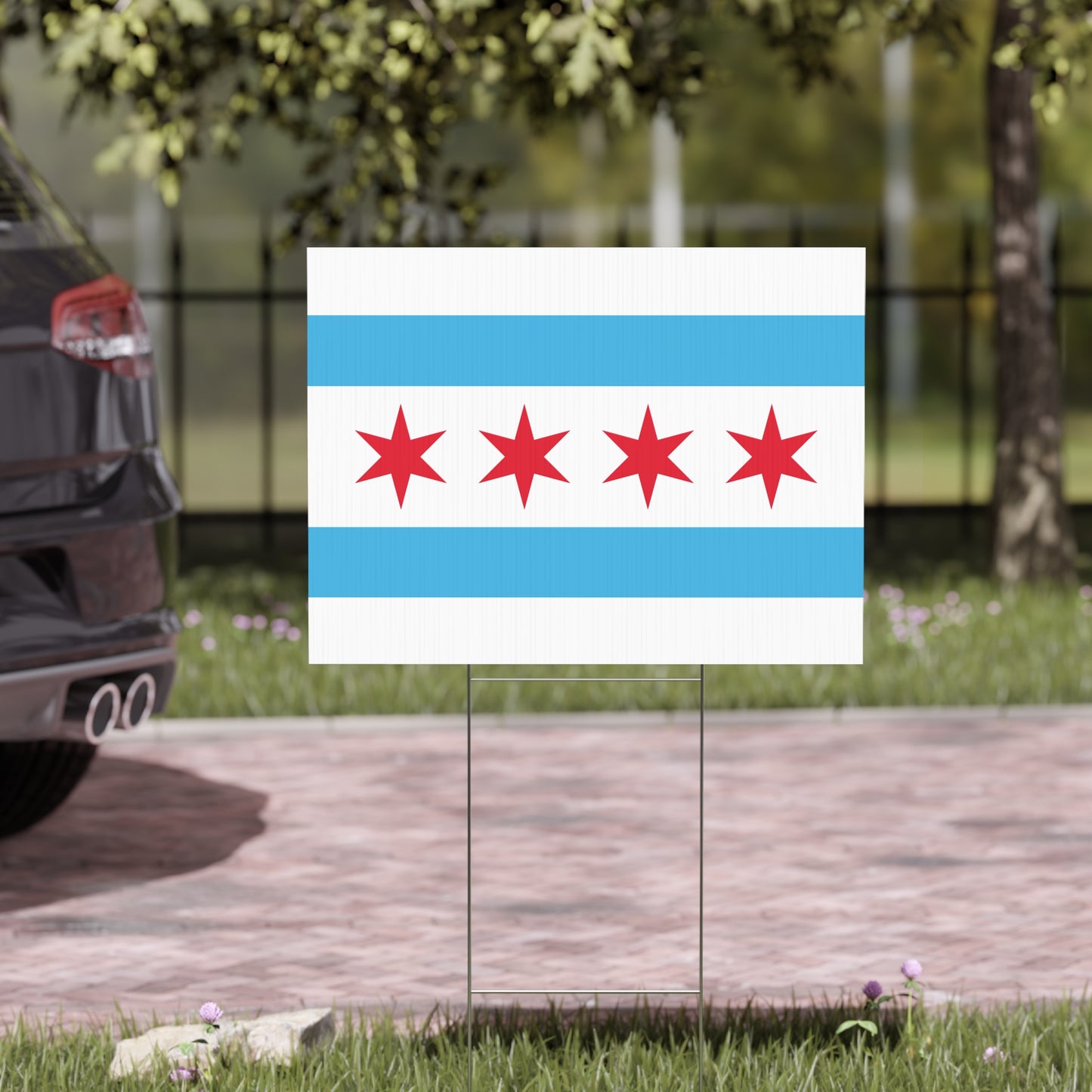Chicago Flag Yard Sign