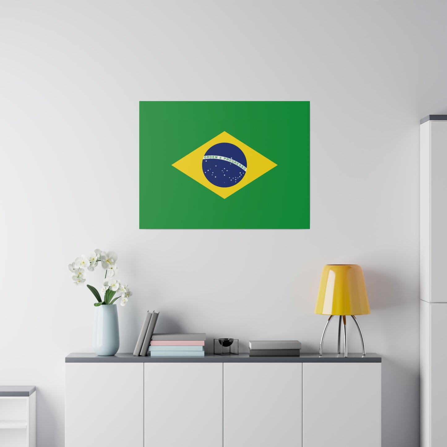 Brazilian Flag Matte Canvas, Stretched, 0.75"