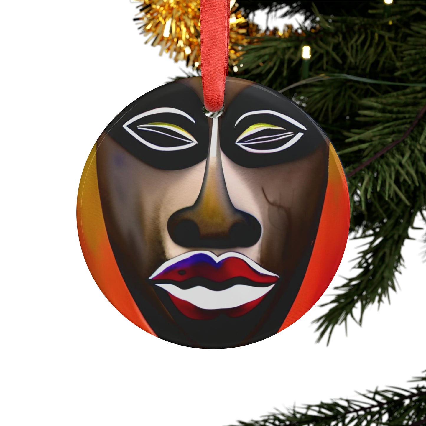 PAN AFRICA Acrylic Ornament with Ribbon