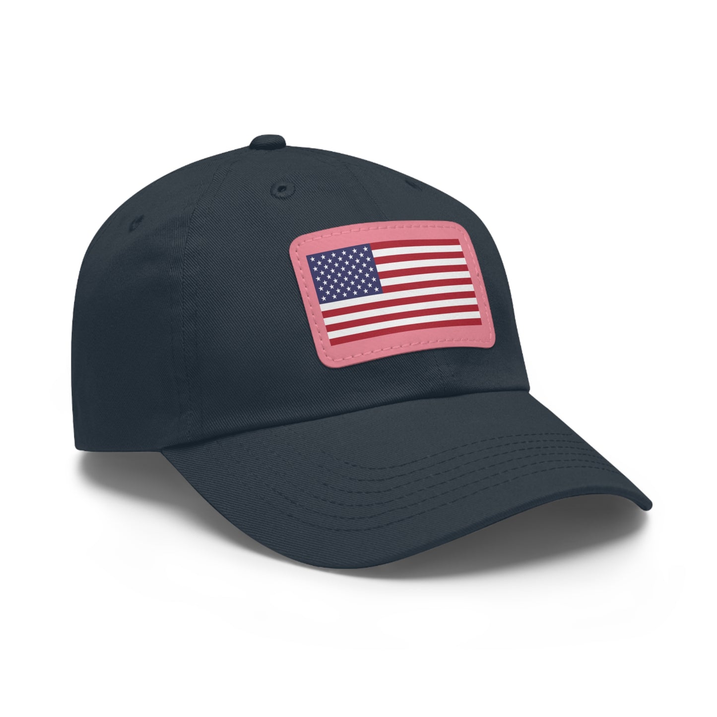 American Flag, Dad Hat with Leather Patch