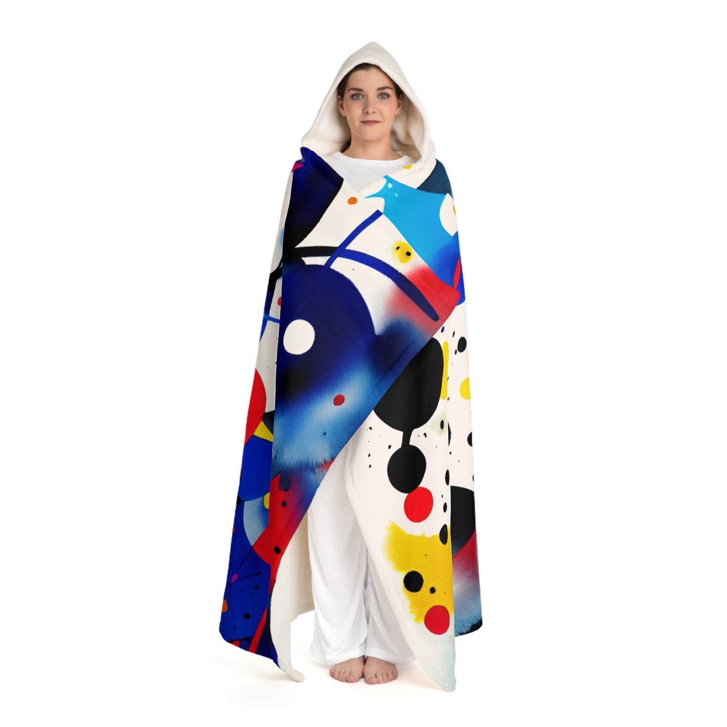 Hooded Sherpa Fleece Blanket, Inspired by Miro