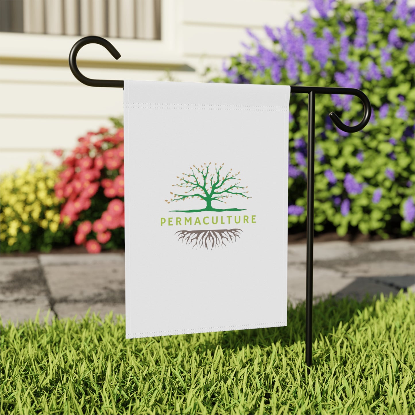 Permaculture, Garden & House Banner, White