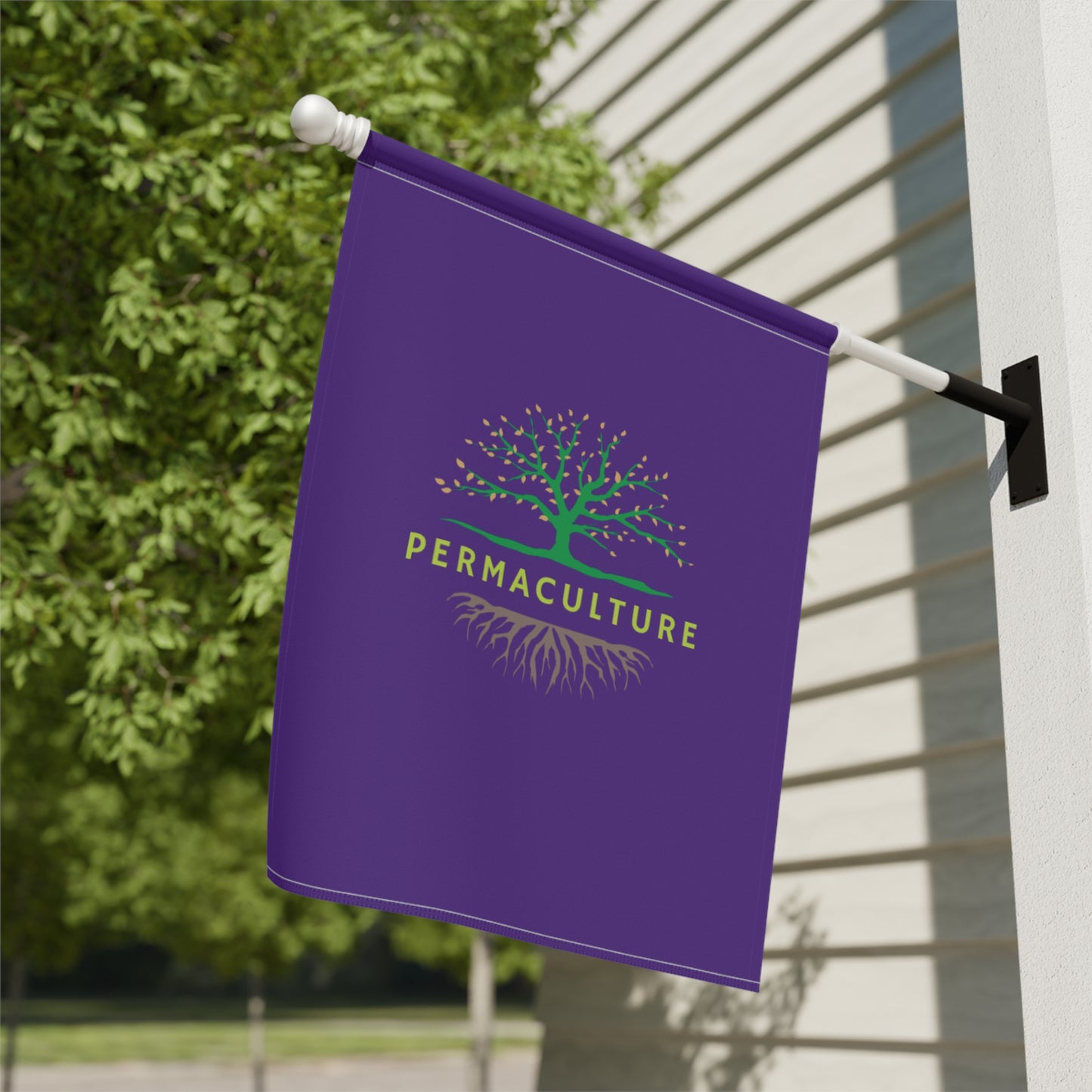 Permaculture, Garden & House Banner, Purple