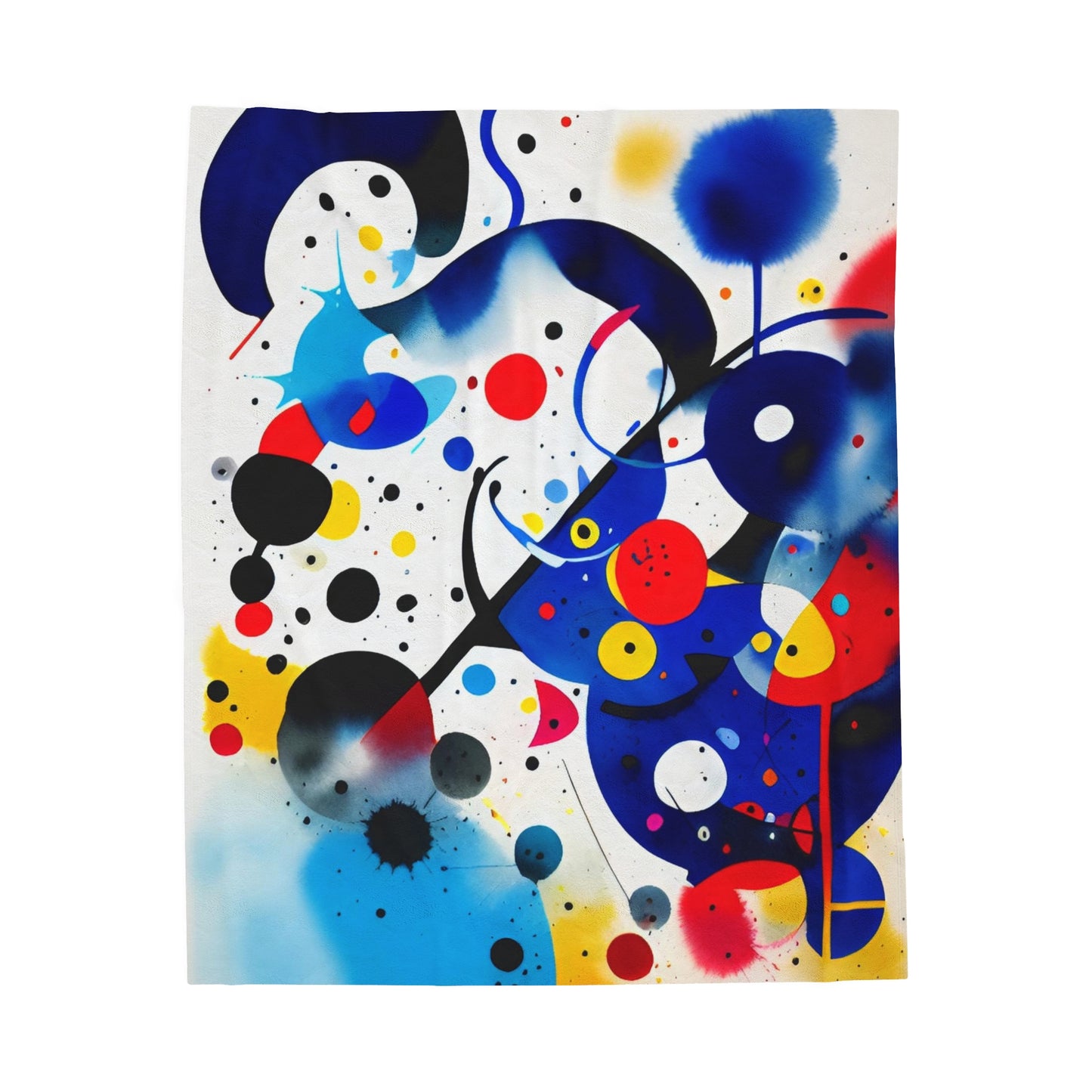 Abstract Velveteen Plush Blanket, Inspired by Miro