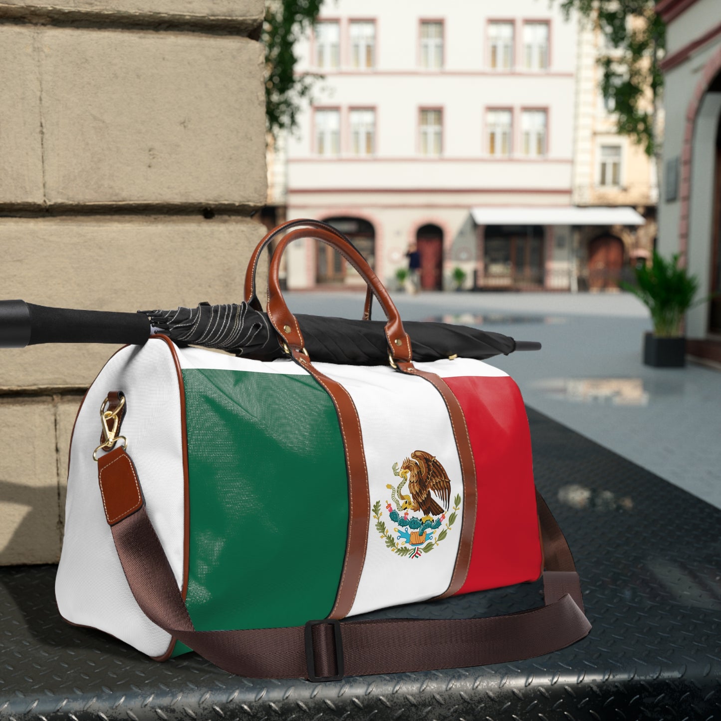 Mexican Flag Waterproof Travel Bag