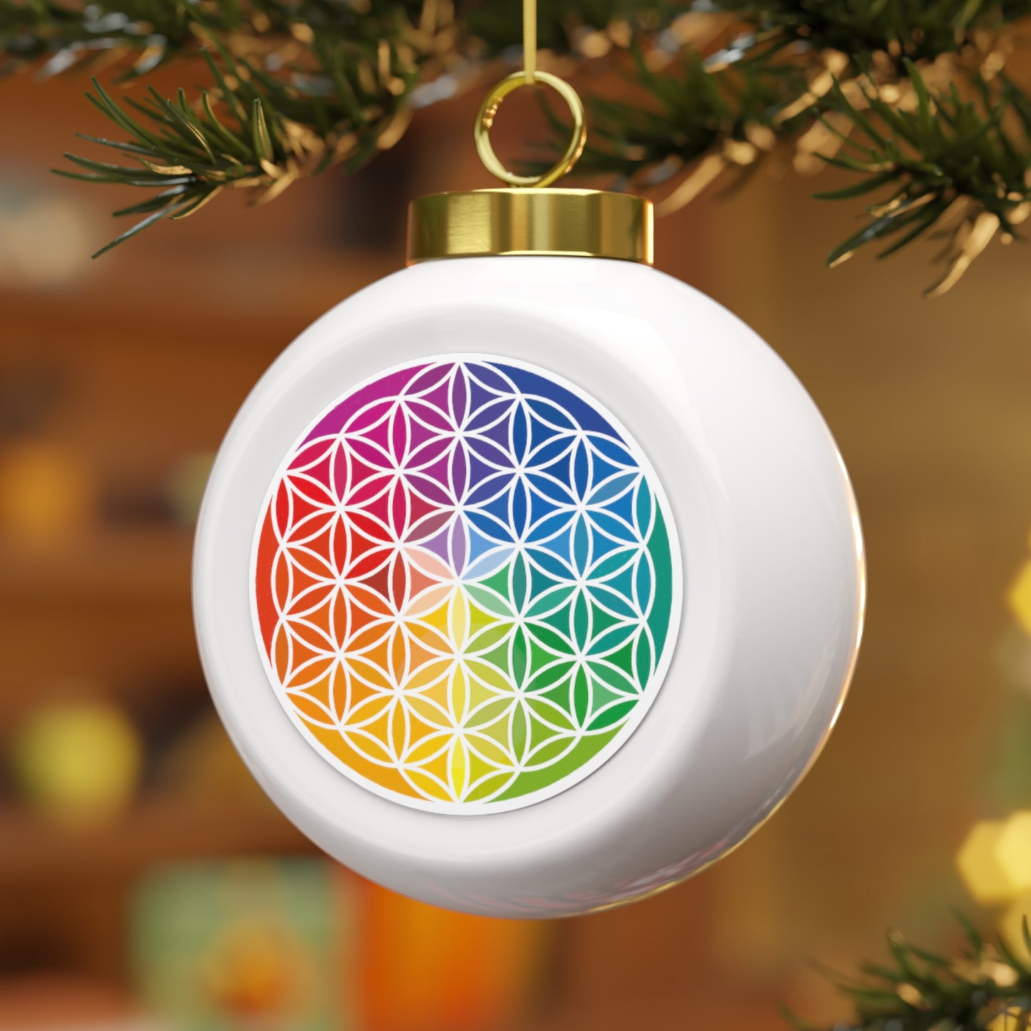 Flower of Life, Sacred Geometry, Christmas Ball Ornament