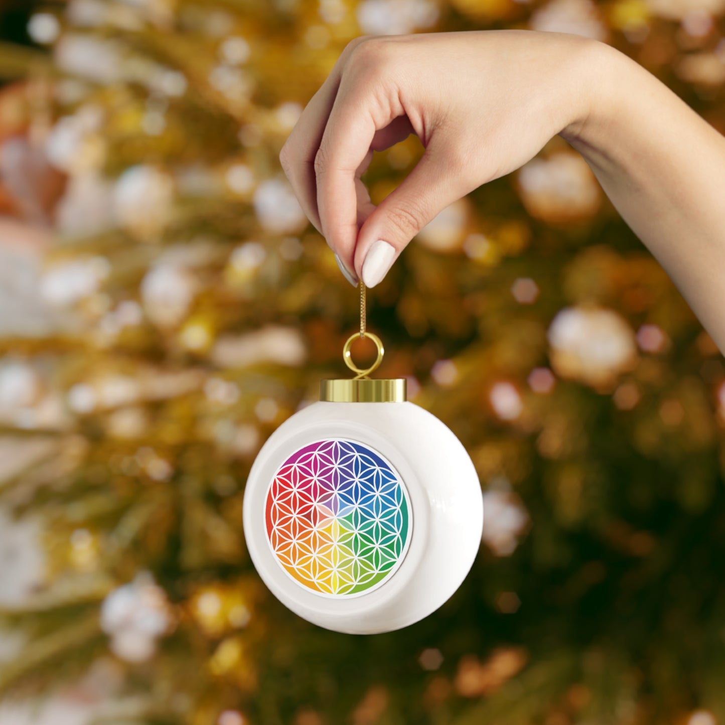 Flower of Life, Sacred Geometry, Christmas Ball Ornament