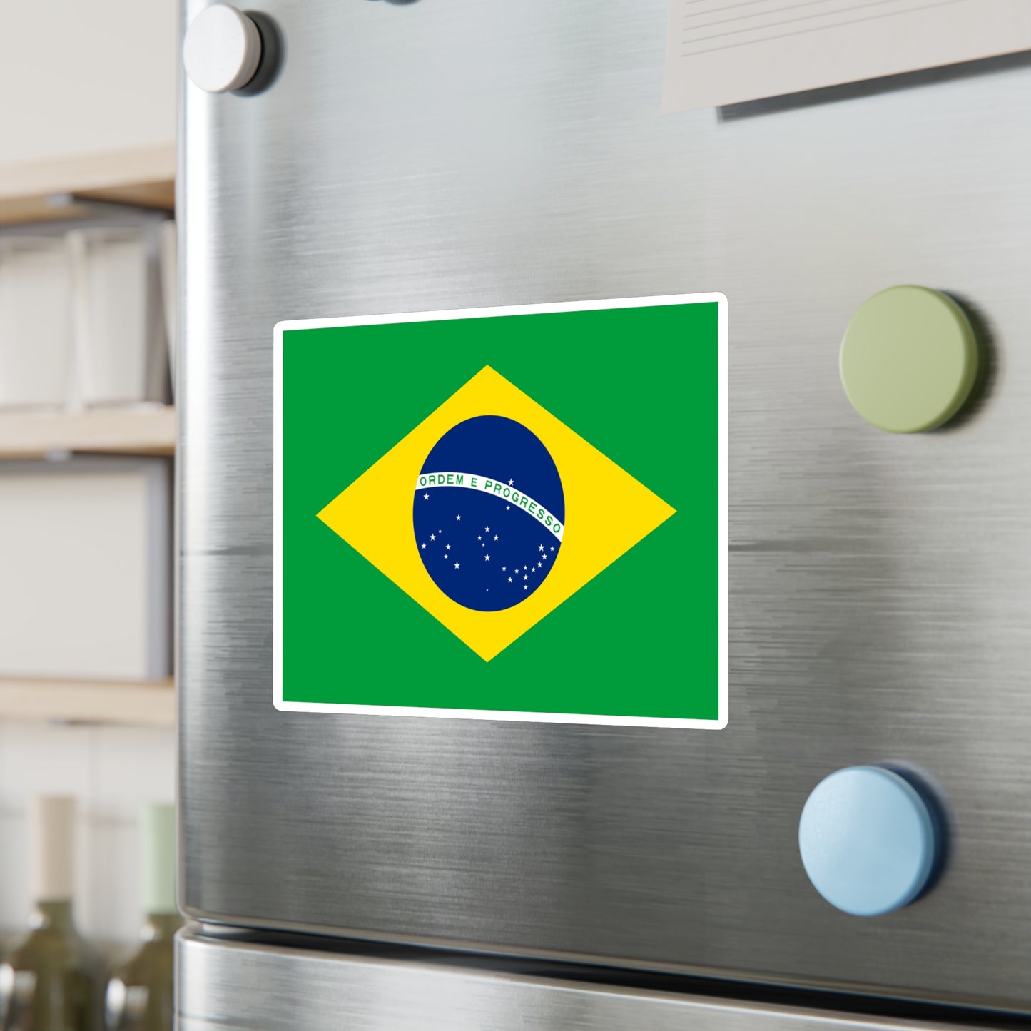Brazilian Flag, Kiss-Cut Vinyl Decals