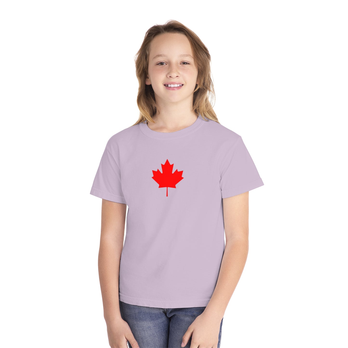 Youth Midweight Tee, Canadian Maple Leaf