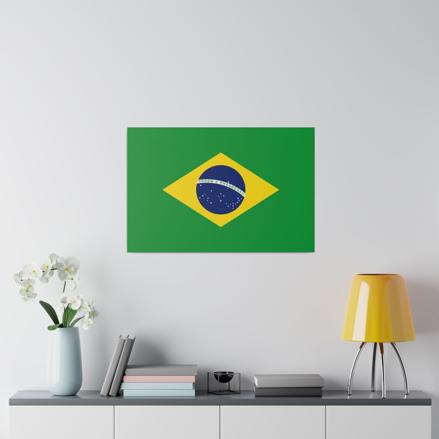 Brazilian Flag Matte Canvas, Stretched, 0.75"