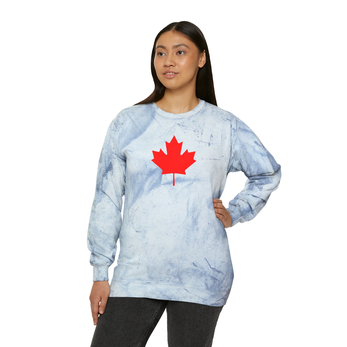 Canadian Maple Leaf, Unisex Color Blast Crewneck Sweatshirt