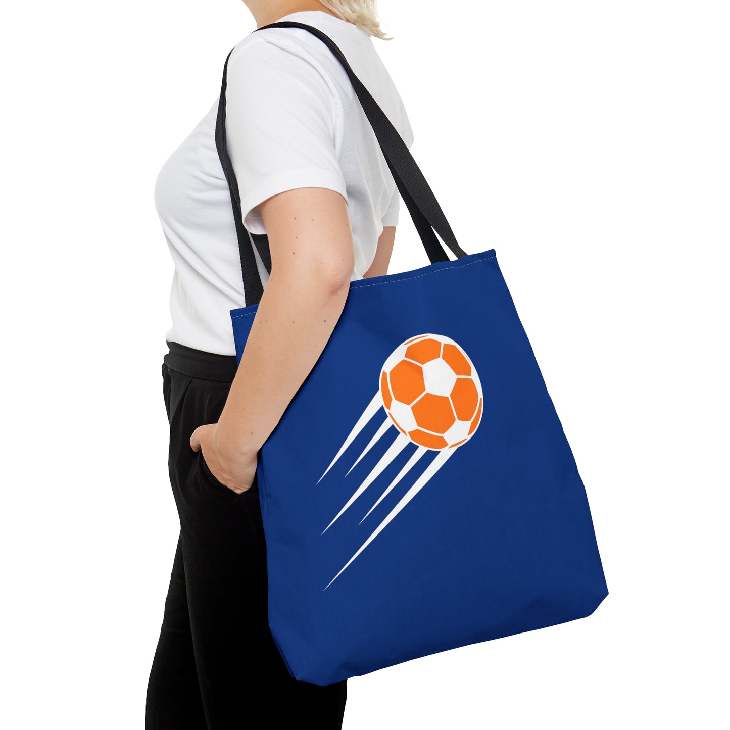 SOCCER Tote Bag, Blue and Orange