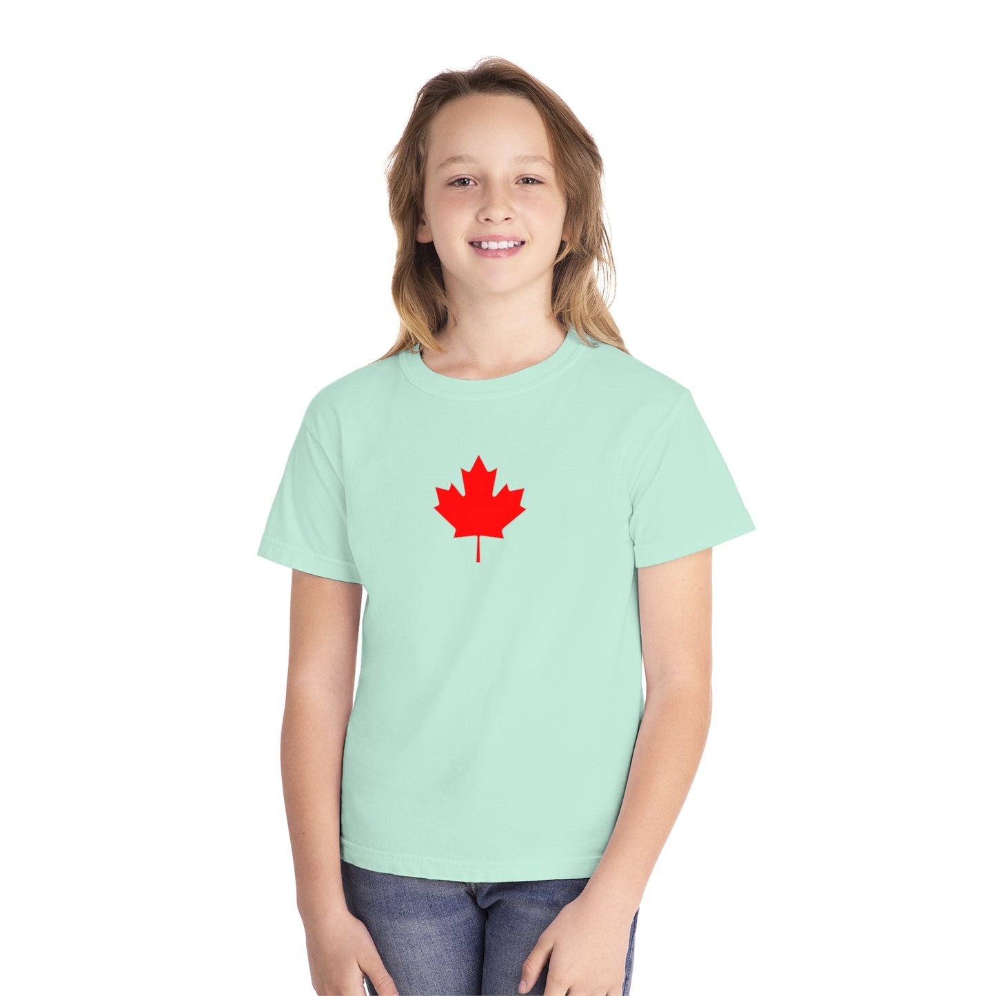Youth Midweight Tee, Canadian Maple Leaf