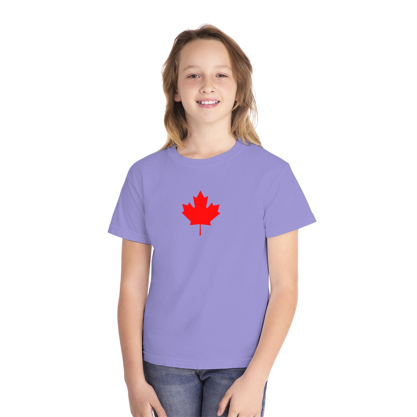 Youth Midweight Tee, Canadian Maple Leaf