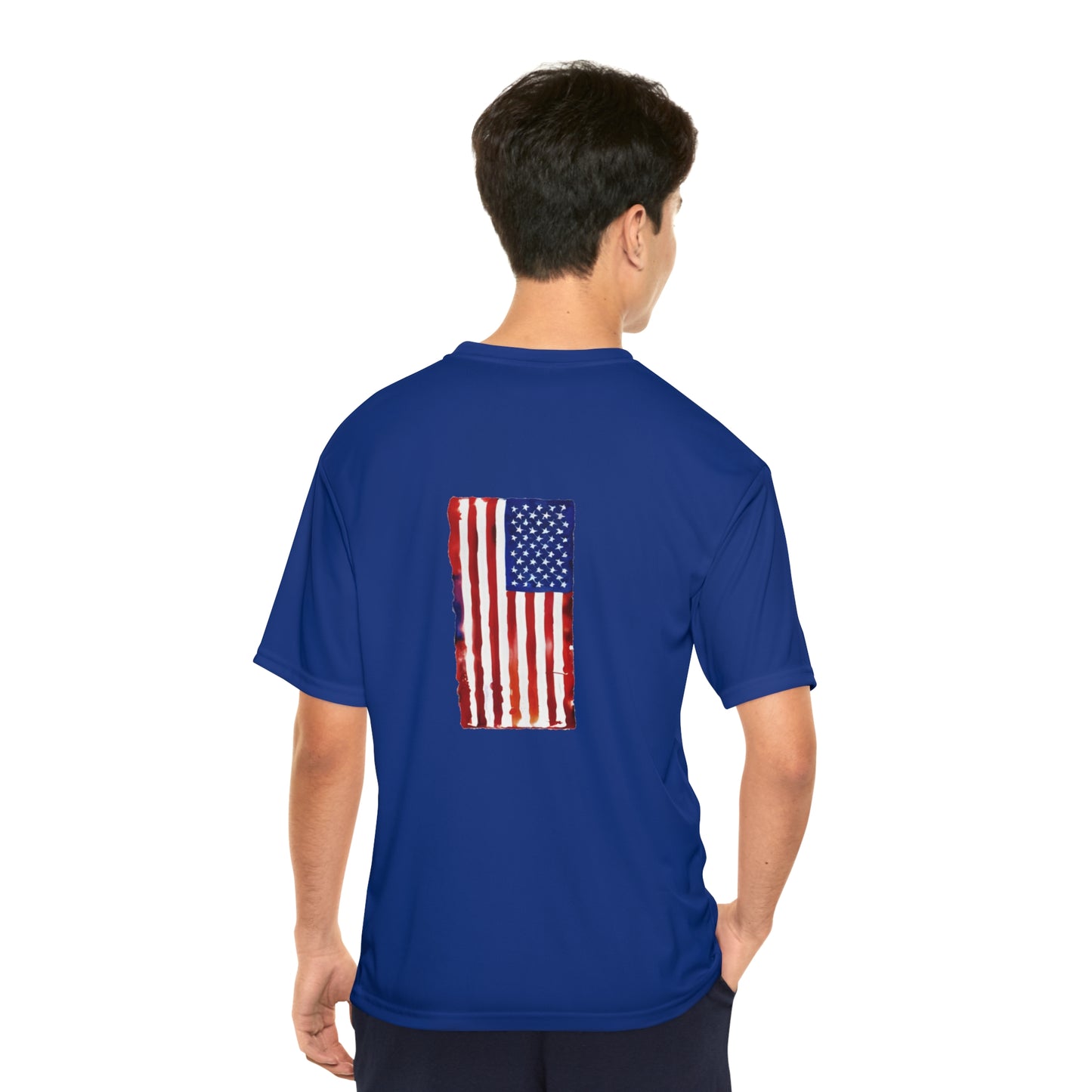 American Flag Watercolor, Men's Performance T-Shirt