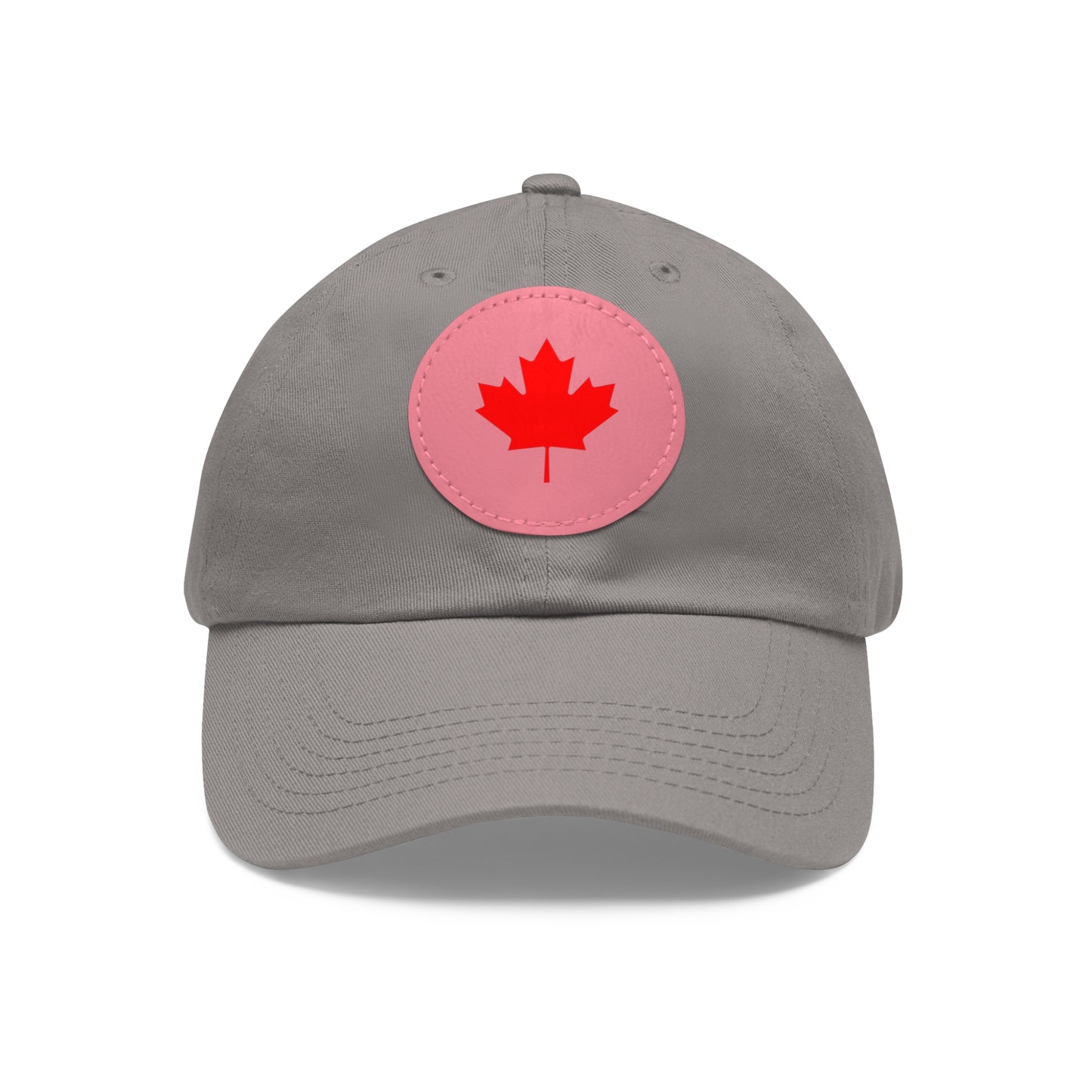 Dad Hat with Leather Patch (Round) with Canadian Maple Leaf