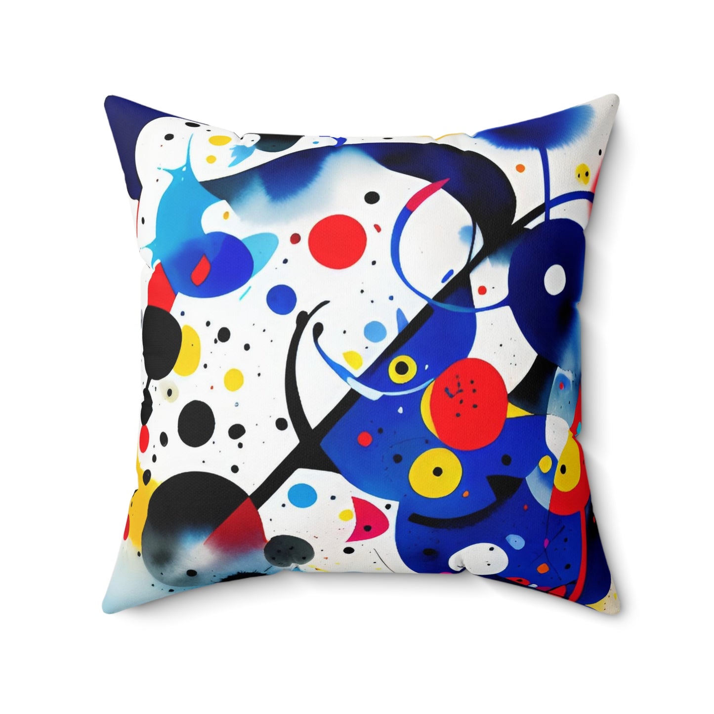 Spun Polyester Square Pillow, Inspired by Miro