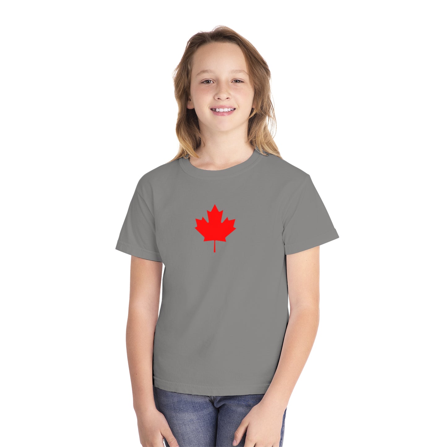 Youth Midweight Tee, Canadian Maple Leaf