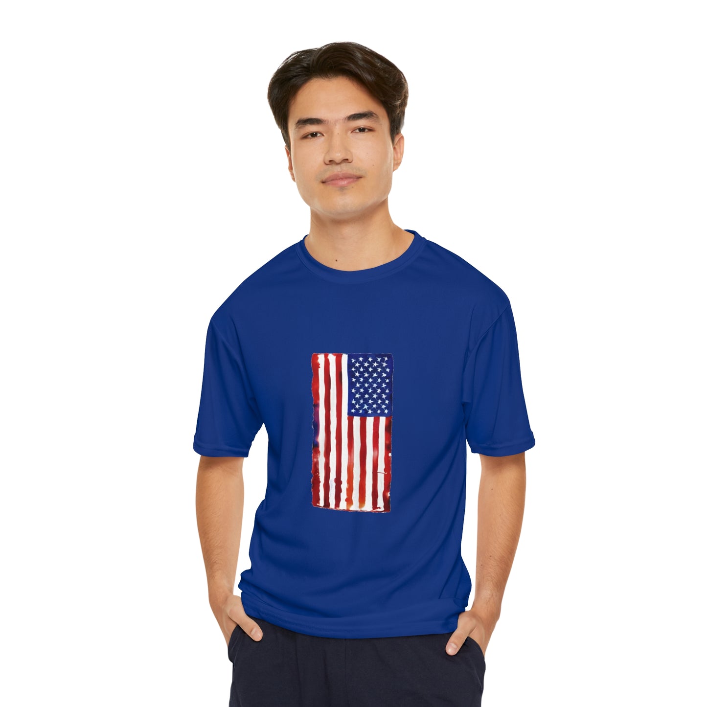 American Flag Watercolor, Men's Performance T-Shirt