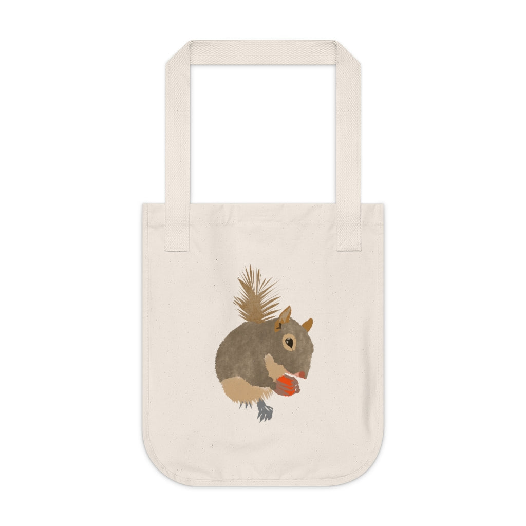 Organic Canvas Tote Bag - Squirrel