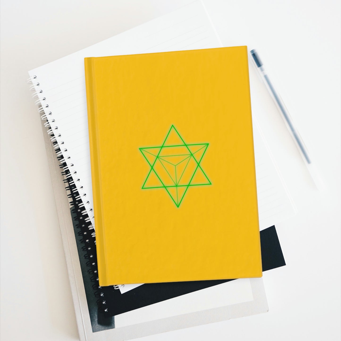 Sacred Geometry - Hardcover Journal - Ruled Line - Yellow Cover
