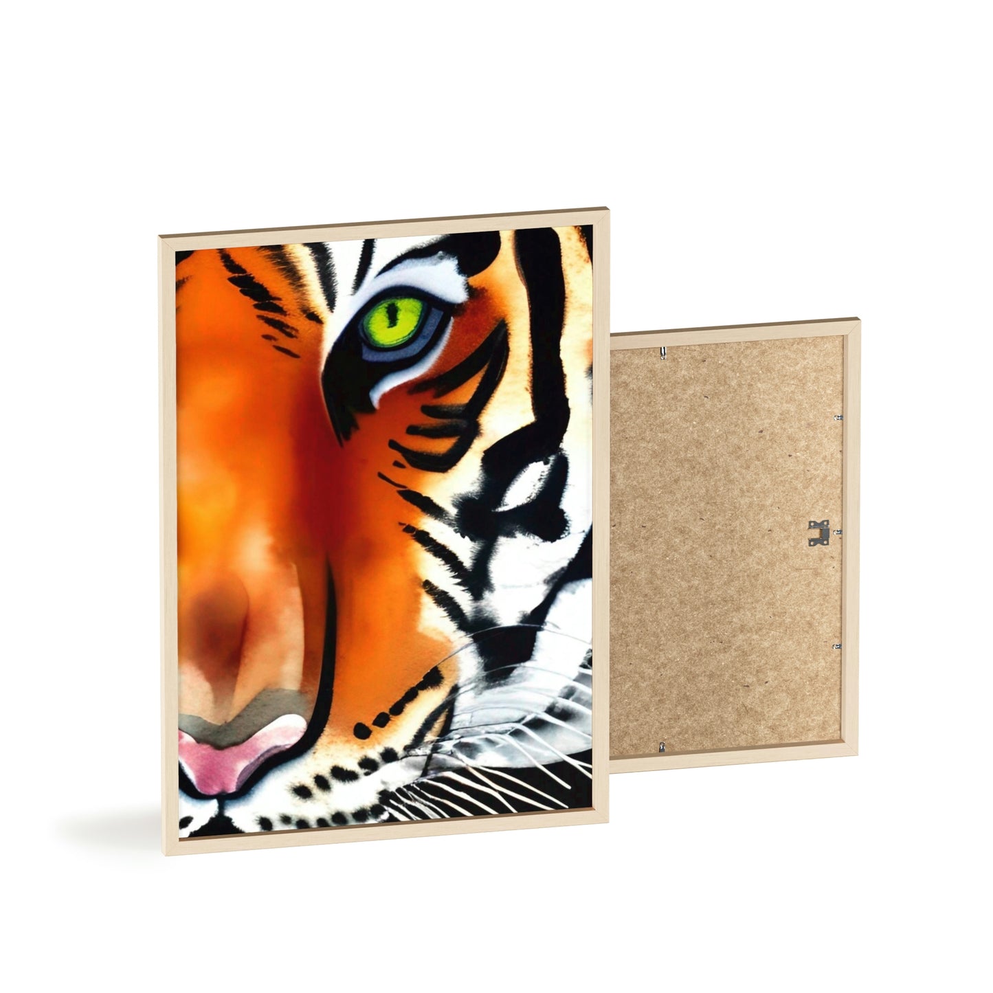 TIGER Poster with Wooden Frame