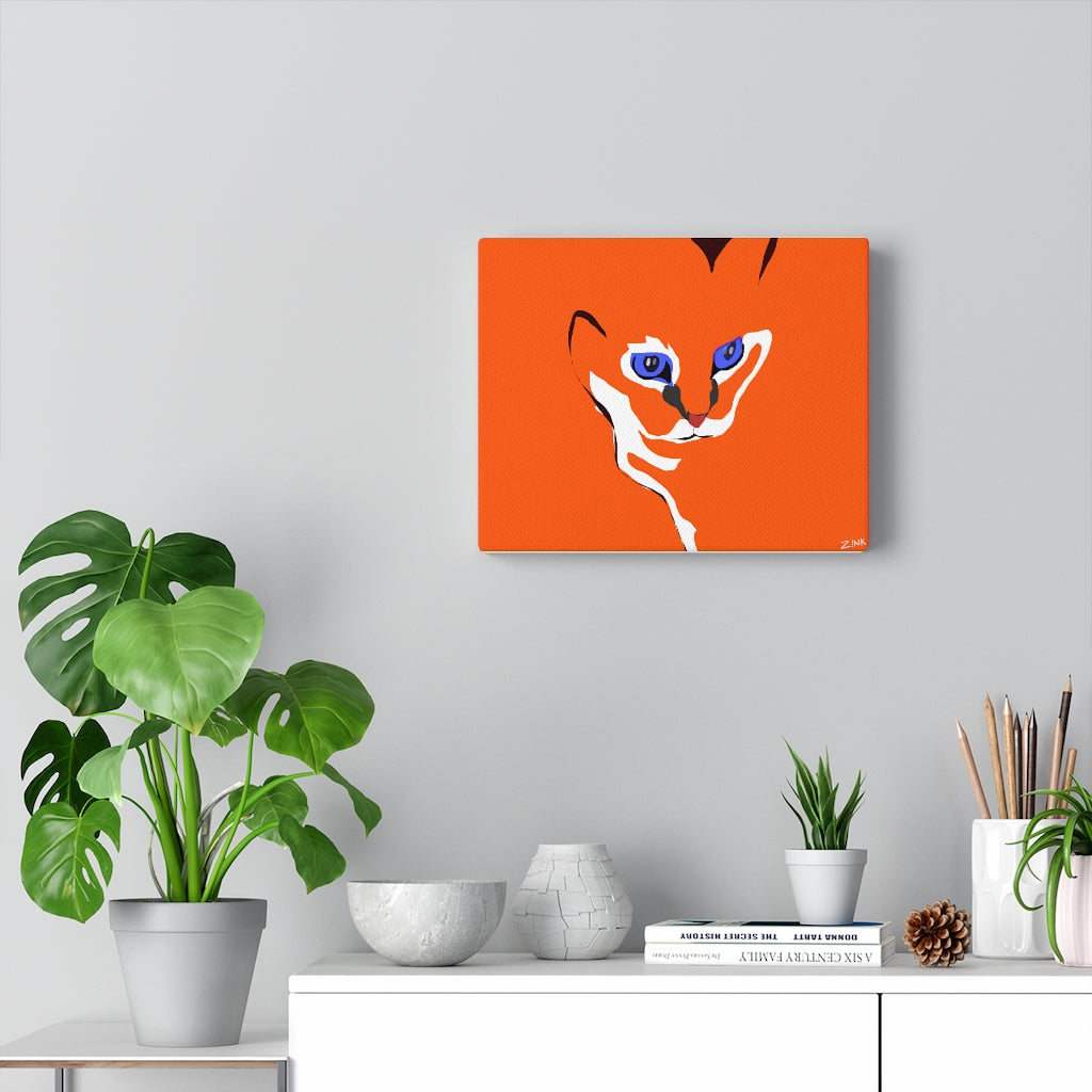 Cat Design - Orange Canvas Gallery Wraps
