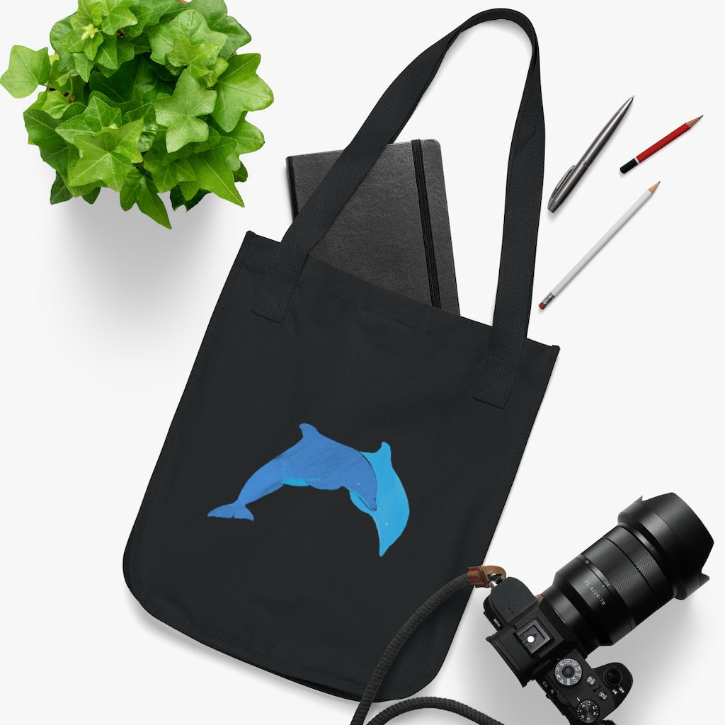 Organic Canvas Tote Bag - Dolphins
