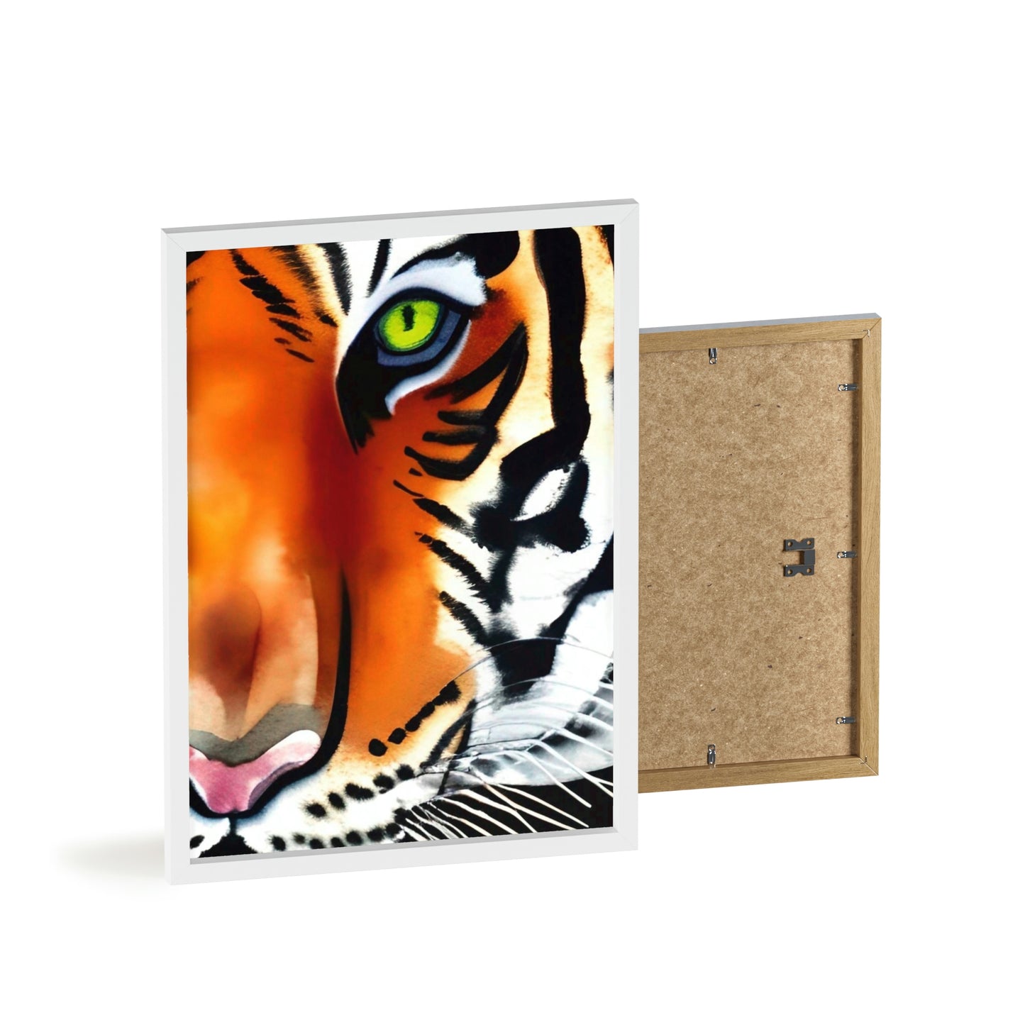 TIGER Poster with Wooden Frame