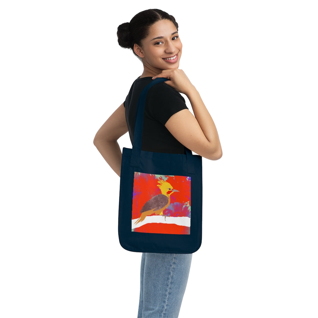 Organic Canvas Tote Bag - Bird Design