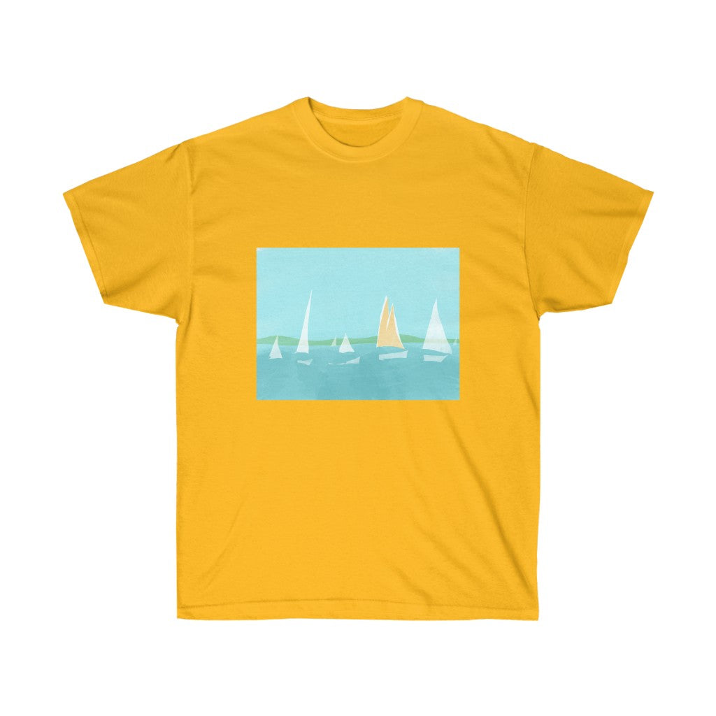 Sail Boat Scene - Unisex Ultra Cotton Tee