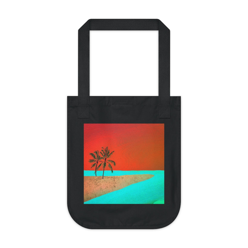 Organic Canvas Tote Bag - Tropical Scene