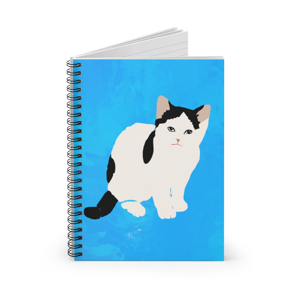 Kitty Cat Spiral Notebook - Ruled Line (Blue)